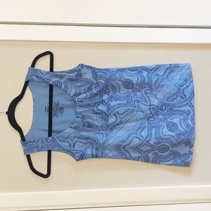 Patagonia Women's Blue Paisley Print Bandha Ruched Tank Top Shirt Active Small